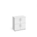 Wooden storage lockers 4 door - white with white doors