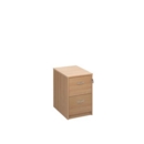 Wooden 2 drawer filing cabinet with silver handles 730mm high - beech