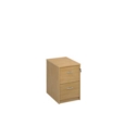 Wooden 2 drawer filing cabinet with silver handles 730mm high - oak