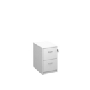 Wooden 2 drawer filing cabinet with silver handles 730mm high - white