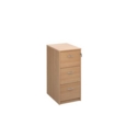 Wooden 3 drawer filing cabinet with silver handles 1045mm high - beech