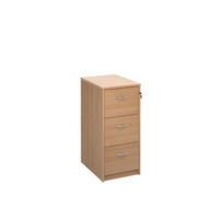 Wooden 3 drawer filing cabinet with silver handles 1045mm high - beech