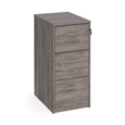 Wooden 3 drawer filing cabinet with silver handles 1045mm high - grey oak