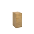 Wooden 3 drawer filing cabinet with silver handles 1045mm high - oak