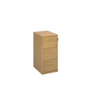 Wooden 3 drawer filing cabinet with silver handles 1045mm high - oak