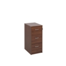 Wooden 3 drawer filing cabinet with silver handles 1045mm high - walnut