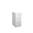 Wooden 3 drawer filing cabinet with silver handles 1045mm high - white