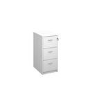 Wooden 3 drawer filing cabinet with silver handles 1045mm high - white