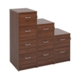 Wooden 3 drawer filing cabinet with silver handles 1045mm high - white