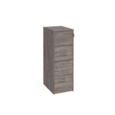 Wooden 4 drawer filing cabinet with silver handles 1360mm high - grey oak