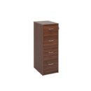 Wooden 4 drawer filing cabinet with silver handles 1360mm high - walnut