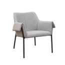 Liana lounge chair with black metal frame - light grey