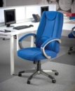 Lucca high back fabric managers chair - blue