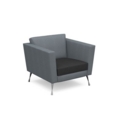 Lyric reception chair single seater with metal legs 900mm wide - elapse grey seat and arms with late grey back