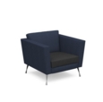 Lyric reception chair single seater with metal legs 900mm wide - elapse grey seat and arms with range blue back