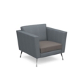 Lyric reception chair single seater with metal legs 900mm wide - forecast grey seat and arms with late grey back