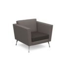 Lyric reception chair single seater with metal legs 900mm wide - present grey seat and arms with forecast grey back