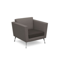 Lyric reception chair single seater with metal legs 900mm wide - present grey seat and arms with forecast grey back