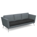 Lyric reception chair three seater with metal legs 2010mm wide - elapse grey seat and arms with late grey back