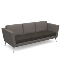 Lyric reception chair three seater with metal legs 2010mm wide - present grey seat and arms with forecast grey back