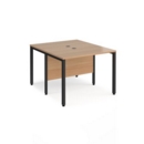 Maestro 25 back to back straight desks 1000mm x 1200mm - black bench leg frame and beech top