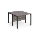Maestro 25 back to back straight desks 1000mm x 1200mm - black bench leg frame and grey oak top