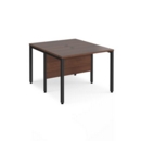 Maestro 25 back to back straight desks 1000mm x 1200mm - black bench leg frame and walnut top