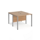 Maestro 25 back to back straight desks 1000mm x 1200mm - silver bench leg frame and beech top