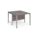 Maestro 25 back to back straight desks 1000mm x 1200mm - silver bench leg frame and grey oak top