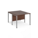 Maestro 25 back to back straight desks 1000mm x 1200mm - silver bench leg frame and walnut top