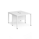 Maestro 25 back to back straight desks 1000mm x 1200mm - white bench leg frame and white top