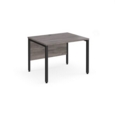Maestro 25 straight desk 1000mm x 800mm - black bench leg frame and grey oak top