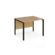 Maestro 25 straight desk 1000mm x 800mm - black bench leg frame and oak top