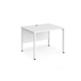 Maestro 25 straight desk 1000mm x 800mm - white bench leg frame and white top
