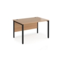 Maestro 25 straight desk 1200mm x 800mm - black bench leg frame and beech top