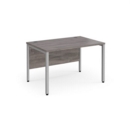 Maestro 25 straight desk 1200mm x 800mm - silver bench leg frame and grey oak top