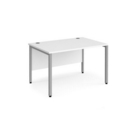 Maestro 25 straight desk 1200mm x 800mm - silver bench leg frame and white top