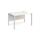 Maestro 25 straight desk 1200mm x 800mm - white bench leg frame and white top