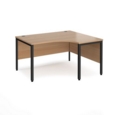 Maestro 25 right hand ergonomic desk 1400mm wide - black bench leg frame and beech top