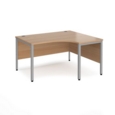 Maestro 25 right hand ergonomic desk 1400mm wide - silver bench leg frame and beech top