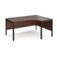 Maestro 25 right hand ergonomic desk 1600mm wide - black bench leg frame and walnut top