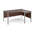 Maestro 25 right hand ergonomic desk 1600mm wide - silver bench leg frame and walnut top