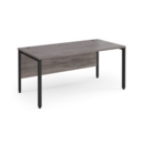 Maestro 25 straight desk 1600mm x 800mm - black bench leg frame and grey oak top