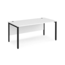 Maestro 25 straight desk 1600mm x 800mm - black bench leg frame and white top