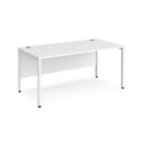 Maestro 25 straight desk 1600mm x 800mm - white bench leg frame and white top