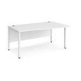 Maestro 25 right hand wave desk 1600mm wide - white bench leg frame and white top