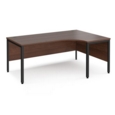 Maestro 25 right hand ergonomic desk 1800mm wide - black bench leg frame and walnut top