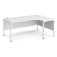 Maestro 25 right hand ergonomic desk 1800mm wide - white bench leg frame and white top
