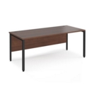 Maestro 25 straight desk 1800mm x 800mm - black bench leg frame and walnut top