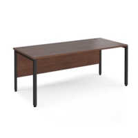 Maestro 25 straight desk 1800mm x 800mm - black bench leg frame and walnut top
